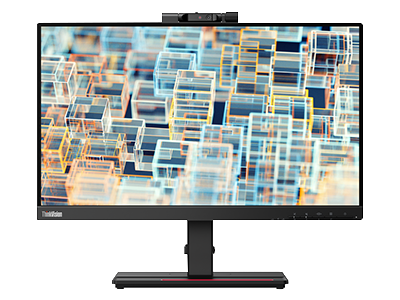 Écran ThinkVision T22v-20 22" FHD (IPS, 60Hz 4ms, HDMI VGA DP, Micro, Webcam, Haut-parleurs, Inclinable/Ajustable en hauteur/Pivotable)